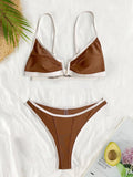 sexy patchwork mini bikinis sets two pieces swimsuit thong swimsuit Swimwear Biquini conjunto de bikini tankini beachwear