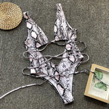 6 Colors New Sexy One Piece Swimsuit Swimwear Women Leopard Snakeskin Print Hollow Cross Straps One-piece Bathing Suit Beachwear