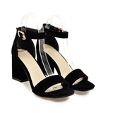 Women Sandals New Summer Fashion Sandals Medium High Heels Outdoor Elegant Wedding Shoes Bridal Plus Size Buckle Strap Sandals