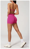 New Tight Yoga Set Women Breathable Quick Drying Sports Bra High Waist Shorts Fitness Suit Outwear Leisure Workout Gym Tracksuit