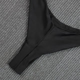 Sexy Black White Bikini Set 2026 Women Metal Ornament Push Up Underwire Bra Thong Swimsuit Beach Holiday Bathing Suit Swimwear