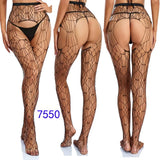 One Piece Pants Sexy lingerie Women Plus Size Tights Stamping Diamonds Crotchless Pantyhose Mesh Hollow Out Legging Stockings