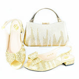 Doershow nice African Shoes And Bag Matching Set With blue Hot Selling Women Italian Shoes And Bag Set For Party  HAS1-10