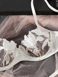 Fairy Lingerie Floral Valentine Charming Brief Panty Underwear Sexy Nighty Underwear Women See Through Bra Brief Set