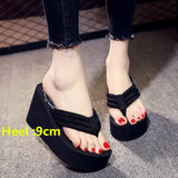 Summer Slippers Women Wedges Sandals Super High Heels Ladies Fashion Flip Flops Cute Bowknot Female Party Shoes Plus Size Slides