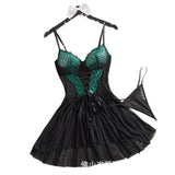 Sexy Pajama Tone Lace Dress Sexy slip dress with two tone lace trims sexy lingerie women erotic erotic lingerie