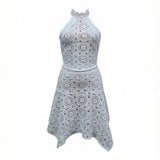New Hollow Out Crochet Knitted 2 Pieces Suits Tunic Beach Cover Up Cover-ups Beach Dress Beach Wear Beachwear Female Women V8391