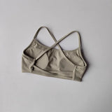 Women's Sexy Cross Backless Yoga Sports Bra Quick Drying Skin Friendly Nude Fitness Bra for Active Wear