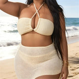 0XL - 4XL 3PCS Bikini Plus Size Large Size Swimwear Women Swimsuit Female Three-pieces Bikini set Bather Bathing Suit Swim V8191