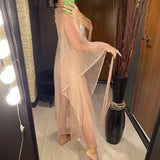 3 Colors Sexy Glitter Mesh Sheer See Through Tunic Beach Cover Up Cover-ups Beach Dress Beach Wear Beachwear Female Women V3217