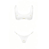 Sexy 3Pcs Swimsuit With Mini Skirt Women Bikini Push Up Swimwear Solid Biquini High Cut Monokini Swim Suit Bathingsuit Beachwear