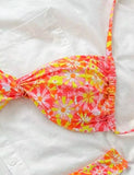 2026 Strappy Thong Bikini Women Printed Floral Swimwear Female Sexy Swimsuit Bathers Bathing Swimming Swim Suit Beachwear