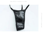Sexy Jumpsuit patent leather bikini Straps Bandage Bodysuit Beach Girl One-piece Bikini Costume Women Pajamas Lingerie Uniform