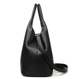 New Trendy Casual Soft PU Women's Handbags Solid Color Large Capacity Female Shoulder Bags Retro Tote Bags For Commute Shopping