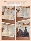 Plus Size Wireless Bra Women Summer Thin Minimizer Large Bust Support Side Coverage Anti Sagging Adjustable Straps Comfort White