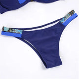Leopard Splicing Bra Cup Bikini Women Swimsuit Female Swimwear Two-pieces Bikini Set Push Up Bather Bathing Suit Swim Beach Wear