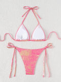 2026 Golden Glitter Halter Strappy Bikini Women Swimsuit Female Swimwear Two-pieces Bikini Set High Leg Cut Bathing Suit Swim