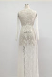 Sexy See Through Lace Long Dresses For Women Deep V-neck Solid Color Maxi Dress Fashion Streetwear Party Night Club Vestidos New