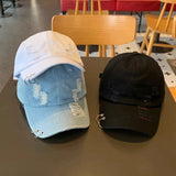 Men Women Denim Baseball Cap Stylish Solid Color Adjustable Hats for Travel Daily Wear Summer Sun Hats