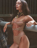 Bandeau Cut-out Swimsuit Women One Piece Swimwear With Headscarf Luxury Lady Bathing Suit Fashion Mujer Beachwear Female Outfit