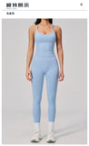 Summer Seamless Yoga Sets Women Outdoor Slimming Sports Tank Top High Waist Hip Lifting Leggings Gym Fitness Suits Tracksuit