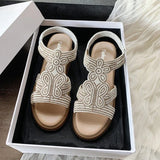 Fashion Women's Sandals Comfortable Women Shoes Rhinestones Wedge Sandals Summer 2026 New Roman Sandals