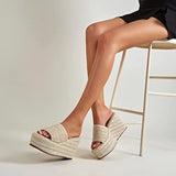 Wedge Sandals for Women Espadrilles Platform Sandals Summer High Heels Slides Outdoor Beach Slippers Slip on Dress Mules Shoes
