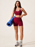 2pcs/set Yoga Sport Bra Shorts Set Sportswear Woman Gym High Waist Seamless Workout Shorts Leggings Activewear Women's Tracksuit