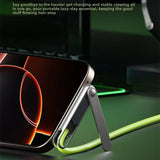 Portable Type C 240W Fast Charging Cable Phone Tablet Foldable Holder 2 In 1 Charging Cable Folding Bracket Earphone Data Wire