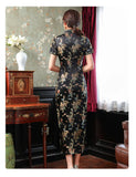 Large Size Sexy Slim Long Qipao Dress Women Retro Elegant Cheongsam Short Sleeve Brocade Dragons and Phoenixes Clothes Vestidos