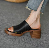 Women Beach Slippers Summer Thick Sole Anti Slip Retro Slippers Women High Heels Comfortable Shoes Zapatillas Mujer