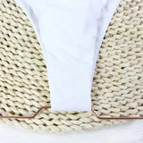 Two-Piece Swimwear Swimsuit Women Push Up Sexy Hollow Long Sleeves High Waist Bowknot Backless White Bikinis Set Bathing Suit