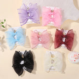 BABY BOWS 2Pcs/lot 4.3inch Big Bows Double Layer Yarn Hair Clips Kids Hair Bangs Accessories Girls Fashion Dress Up Headdress