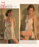 TJ large size sexy suspender skirt women's home nightgown