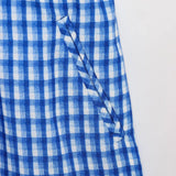 Gingham Printed Jumpsuit Women 2025 Summer Spring Wide Leg Casual Overalls for Women Cotton Linen Romper Pockets Playsuit