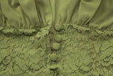 FDYOUI Sexy V-neck Lace Patchwork T-shirt Tops+Long Skirt 2 Piece Set Women's Summer Green Holiday Party Dress Suit Streetwear
