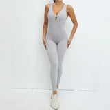 New Yoga Jumpsuit Women One-Piece Sweatpants Sleeveless Gym Suit Running Breathable Sportswear Stretch Tight Leggings