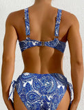 2026 Drawstring Bikinis Strappy Swimsuit Women Sexy Printed Swimwear Female Bathers Swimming Bathing Swimming Swim Suit