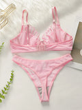 New Design High-Quality Lingerie Set With Sexy butterfly Line Mesh Plicing Women's Underwear Push Up Bra 2 Pieces YS2417
