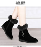 Plush Womens Boots Comfortable Hick-soled Fur Shoes Fashion Ladies Shoes Zipper Women Vulcanized Shoes Anti-slip Chaussure Femme