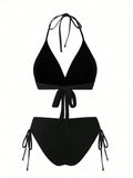Vintage Black Starfish Shell Ornament Bikini Set 2026 Women Tassel Skirt 3 Piece Swimsuit Summer Bathing Suit Holiday Swimwear