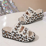 Women Summer Slippers Roman Style Open Toe Sandals Vacation Bohemian Shoes for Womens Thick Soled Platform Flat Slides Zapatos