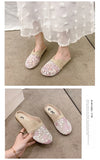 Breathable Mesh Linen Slippers For Women Summer Flat Shoes Anti-slip Female Indoor Outdoor Slides Office Lady Walking Sandals