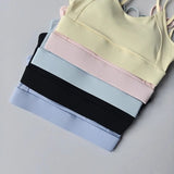 Women's Yoga Sports Bra Shock-Absorbing Gathered Front with Fine Strap Detailing Beautiful Back Design for Running Fitness Vest