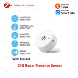 Zigbee 24G Mmwave Radar Presence Sensor Human Detector Motion/Static Detection For Tuya Z2M Smart Home Security Automation Alarm