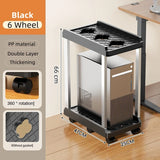 Double Layer Computer Tower Stand Mobile Base with Universal Wheels Simple Storage Heightening Case Support Bracket PC CPU Stand