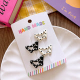 New polka dot hair clip black and white color clip girl versatile bangs clip hair accessory for short hair