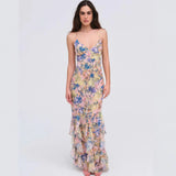 Sexy Backless Cross-strap Dress Elegant For Women With Stylish Design Ruffle Trim Slim Fit Fairy-style Beach Dress Charming FD1T