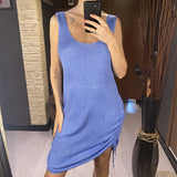 20 Colors Backless Lace Up Crochet Knitted Tunic Beach Cover Up Cover-ups Beach Dress Beach Wear Beachwear Female Women V5479