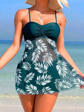2026 Short Dress Tankini With Shorts Swimsuit Women Swimwear Female Padded Printed Bathing Swim Suit Swimming Beachwear Summer